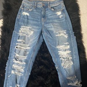 American Eagle ripped mom jeans